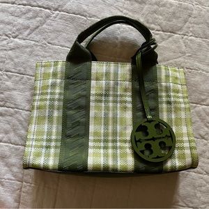 Green plaid Tory Burch Cross body